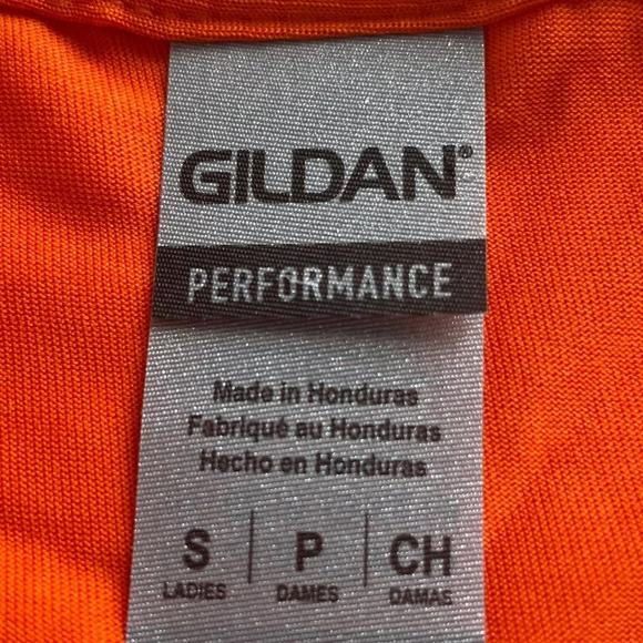Gildan Performance Athletic SS Scoop Neck Polyester Technical Top Orange Sz S - Picture 5 of 7